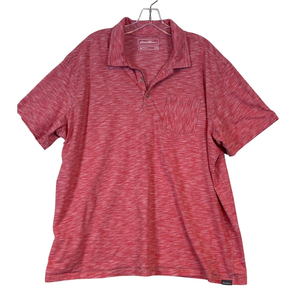 Eddie Bauer‎ Outdoor Mens 2XL Red Space Dye Short Sleeve Polo Shirt Gorpcore